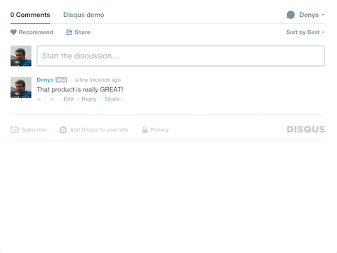 Disqus Integration: comments & reviews