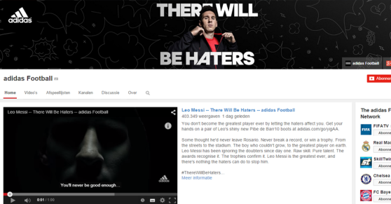 YouTube-Kanal von Adidas